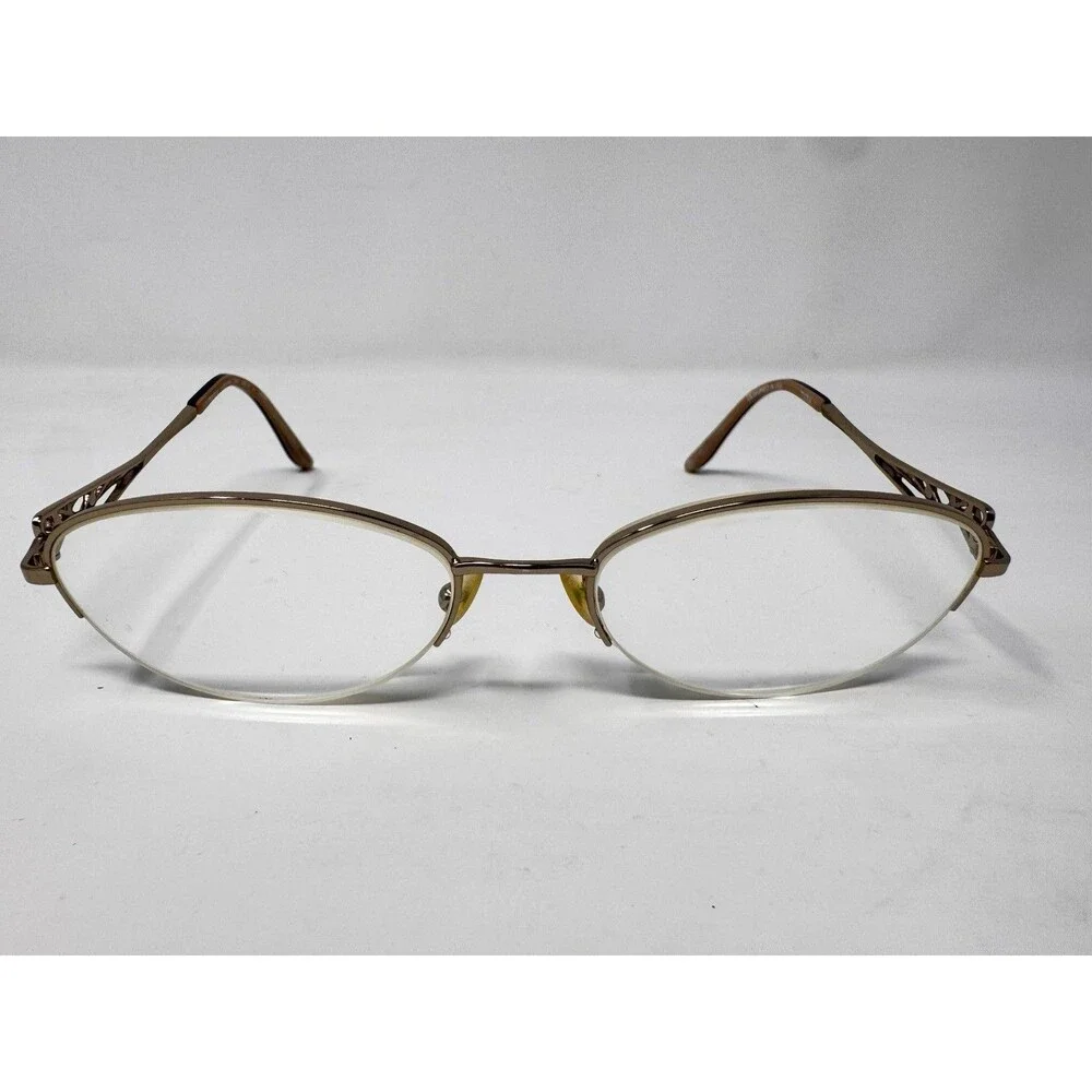 Tura MOD R104 Eyeglass Frames Only 53-18-135 Bronze Brown Semi Rimless